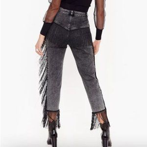 NEW Fringe Cropped High Waisted Jeans